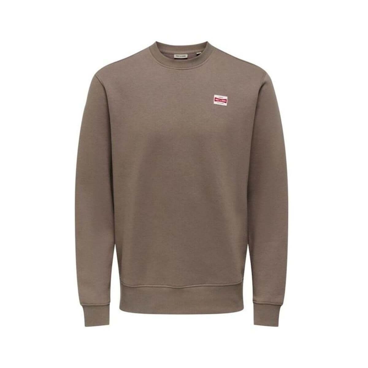 Felpa senza Cappuccio Uomo Only & Sons Onsdawson Reg Crew Vd Falcon Marrone