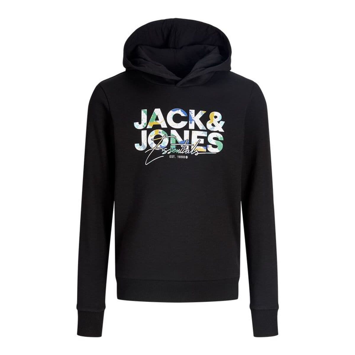 Felpa con Cappuccio Bambino Jack & Jones Jjgeplas Nero