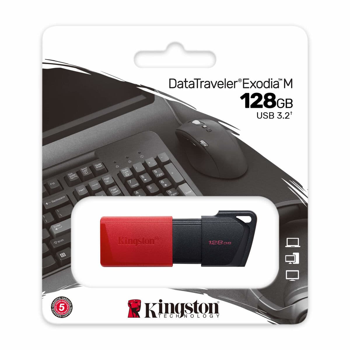 Memoria USB Kingston Exodia M Nero Rosso 128 GB