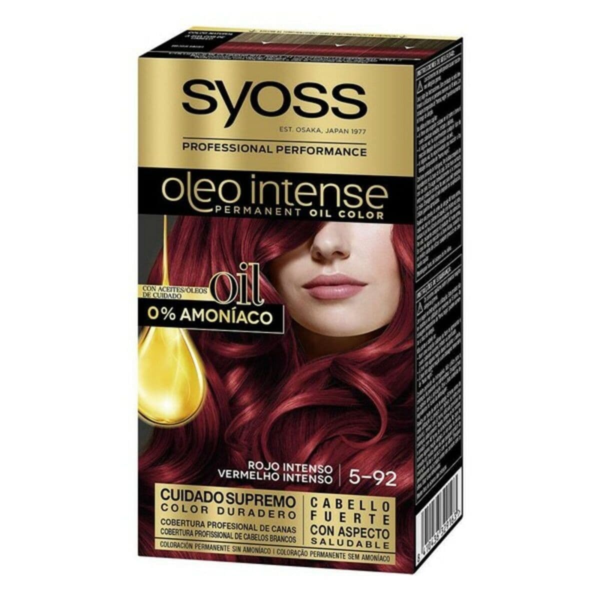 Tintura Permanente Syoss Olio Intense Rosso Intenso Nº 5,92 Biondo Platino Nº 5.92-Rojo Intenso