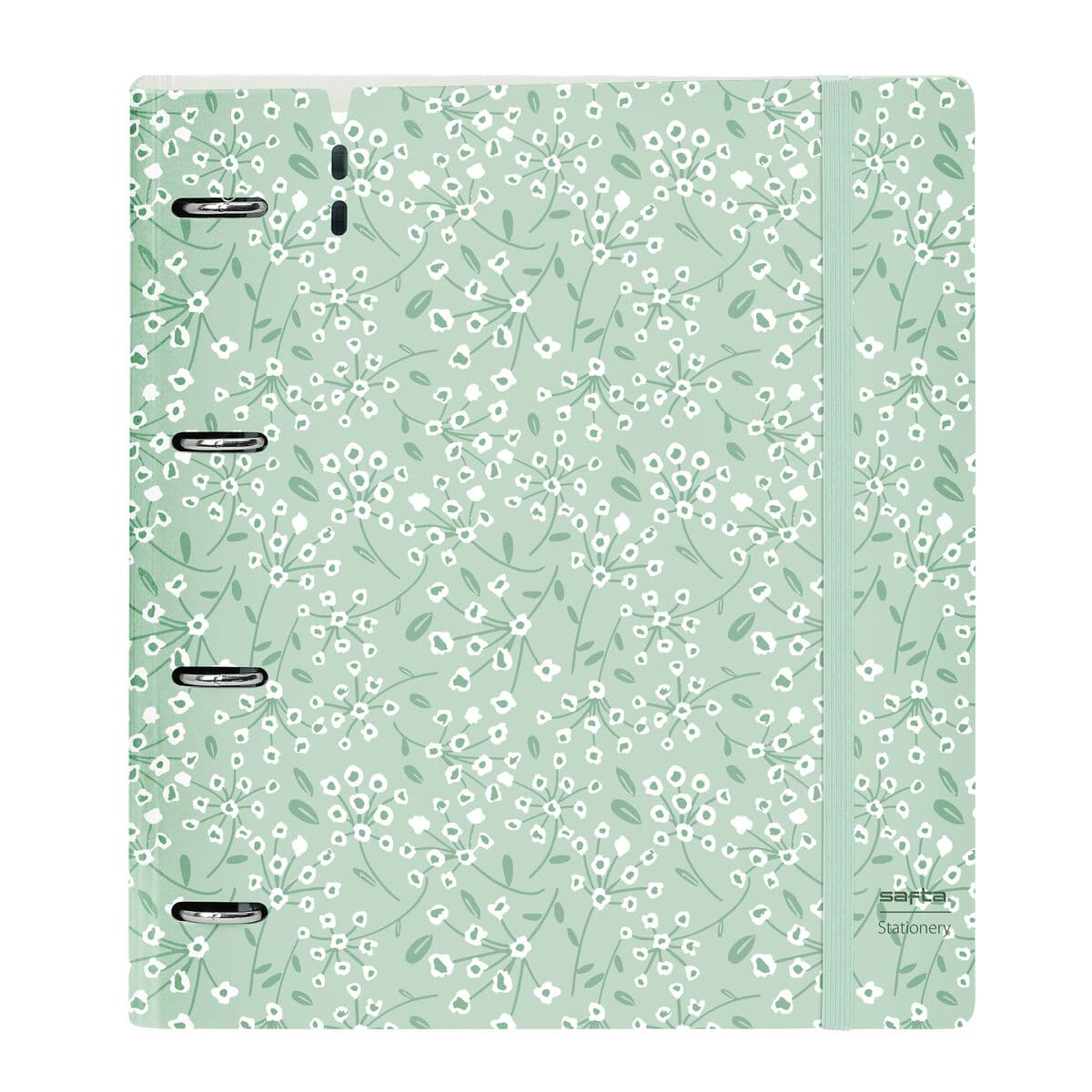 Raccoglitore ad anelli Safta Light green flowers Verde 27 X 32 X 4 cm