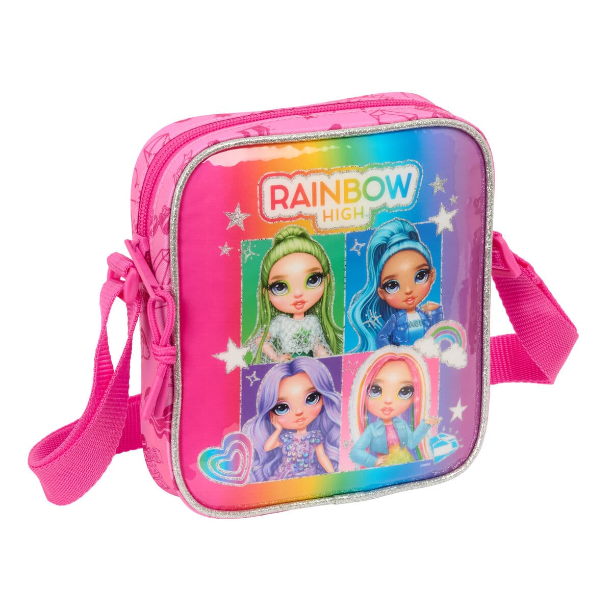 Borsa a Tracolla Rainbow High Shine Multicolore 16 x 18 x 4 cm