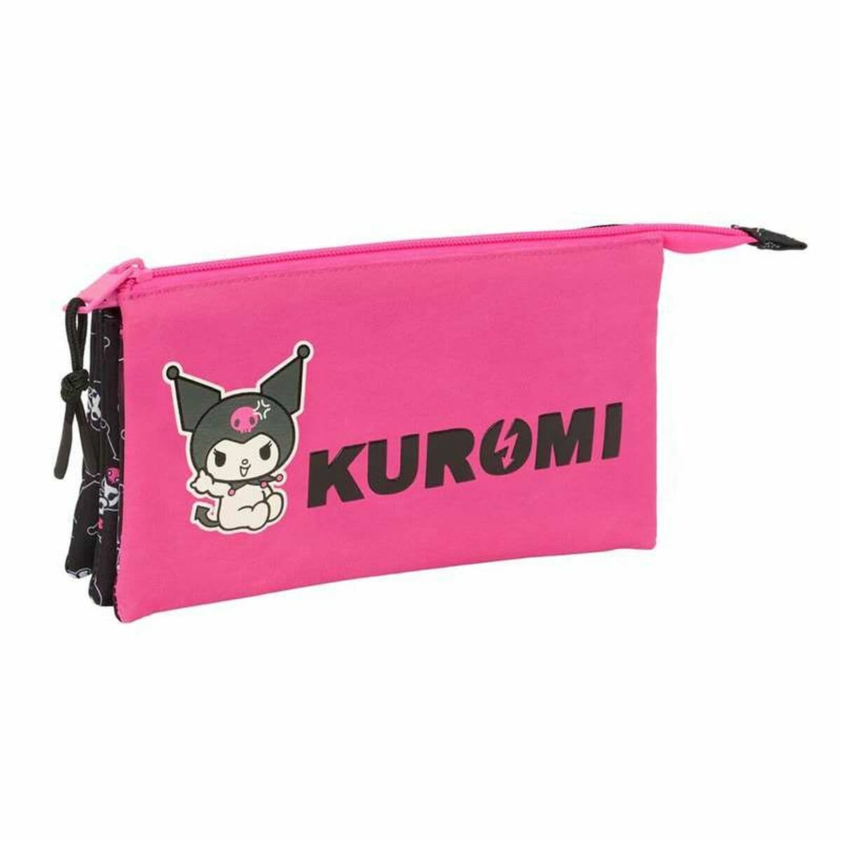 Portaoggetti Triplo Kuromi Nero Fucsia 22 x 12 x 3 cm