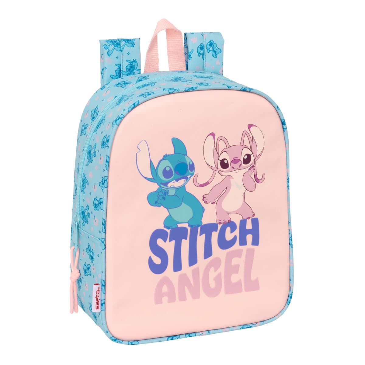 Zaino Scuola Lilo & Stitch Ohana Rosa Azzurro Chiaro 22 x 27 x 10 cm