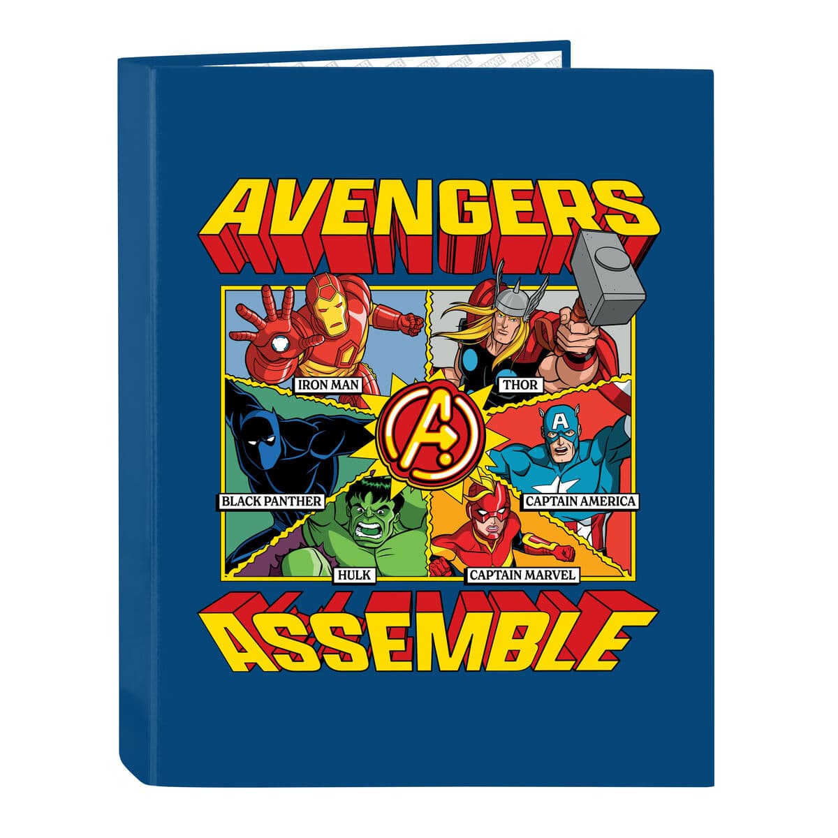 Raccoglitore ad anelli The Avengers Azzurro Nero A4 26.5 x 33 x 4 cm