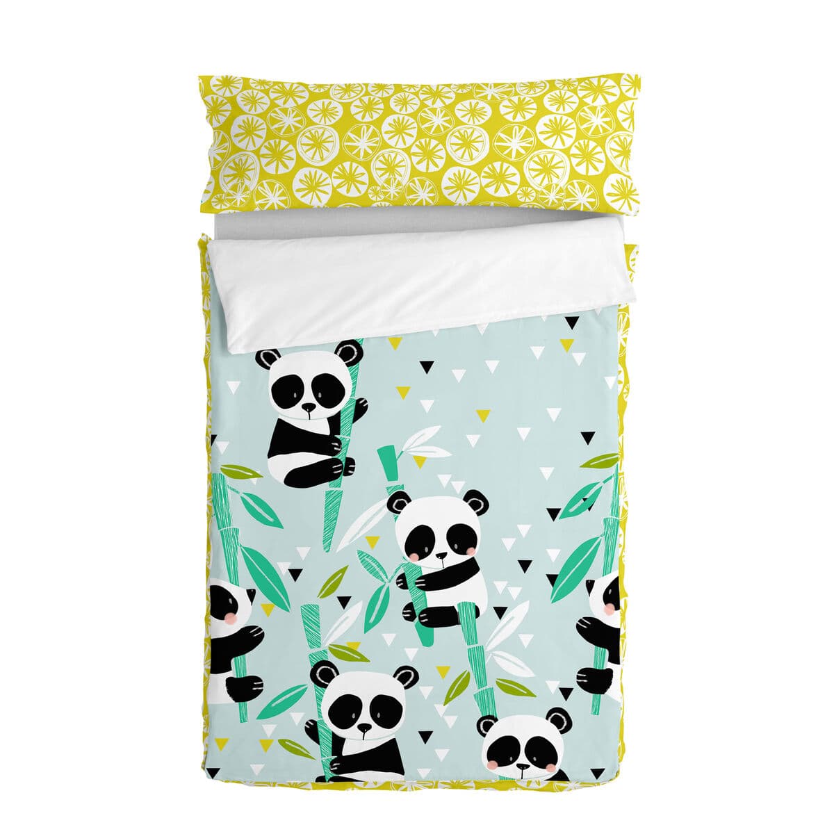 Copripiumone a sacco con Piumone HappyFriday Moshi Moshi Panda Garden Blue Azzurro 42 x 20 x 50 cm