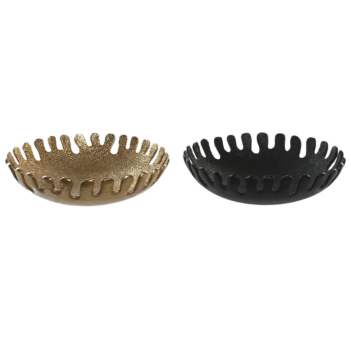 Centrotavola DKD Home Decor Nero Dorato Alluminio 32 x 32 x 9 cm (2 Unità)