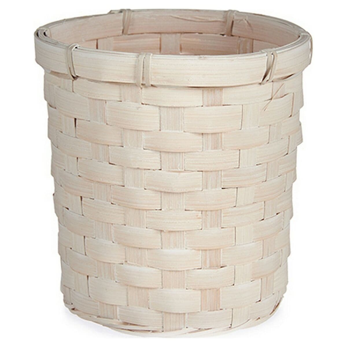 Vase Gift Decor Weiß PVC Bambus 17 x 15 x 17 cm Rund
