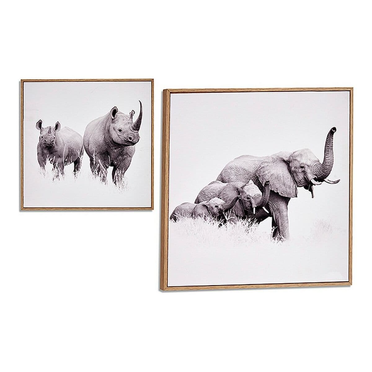 Quadro Gift Decor Marrone Truciolare 31 x 31 x 2 cm 31 x 2 x 31 cm Con cornice animali