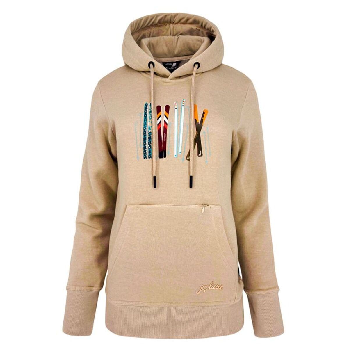 Felpa con Cappuccio Donna Joluvi Cotton Ski Ecru