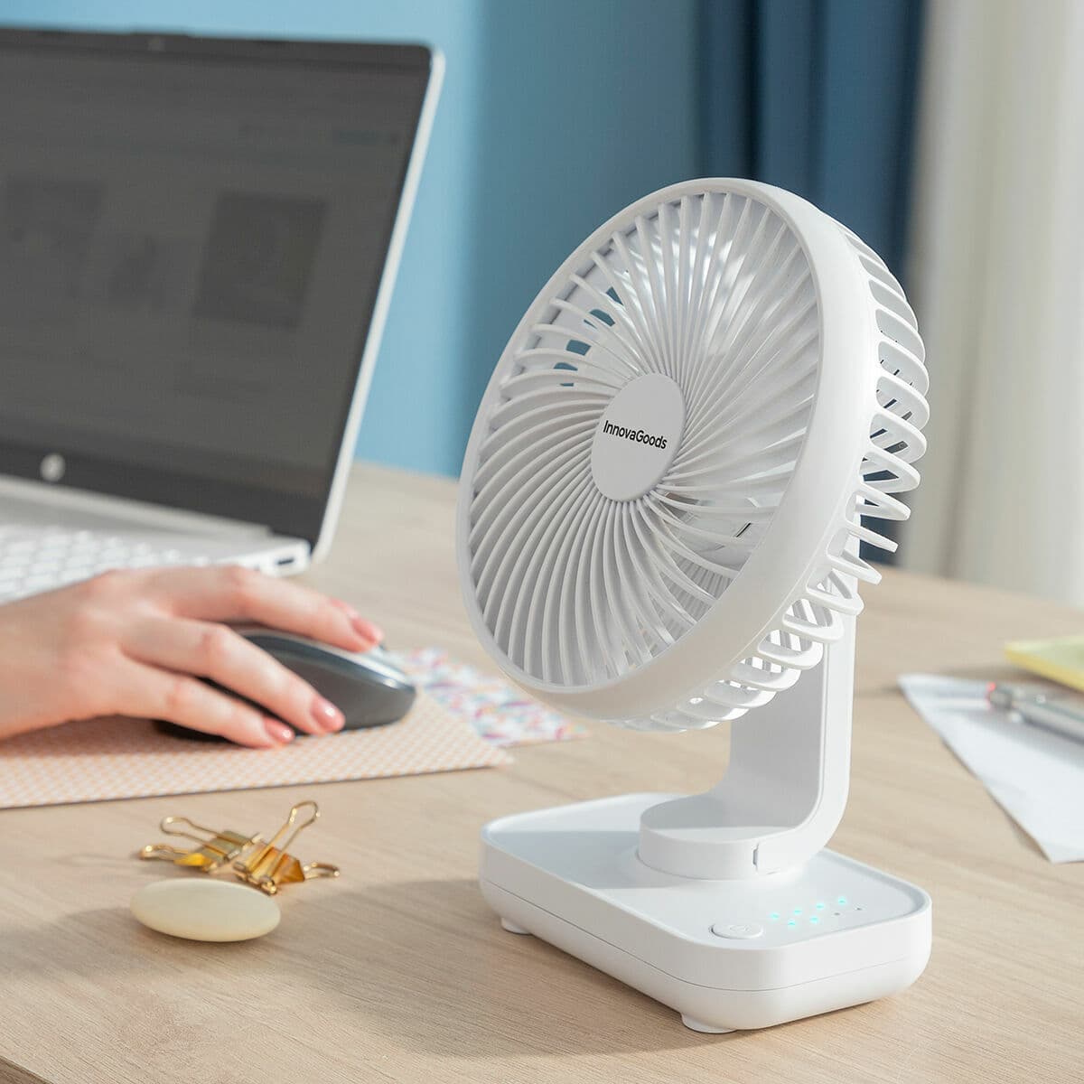 Wiederaufladbarer Tischventilator Fanrec InnovaGoods Ø5,4'' 3600 mAh / 13,3 W
