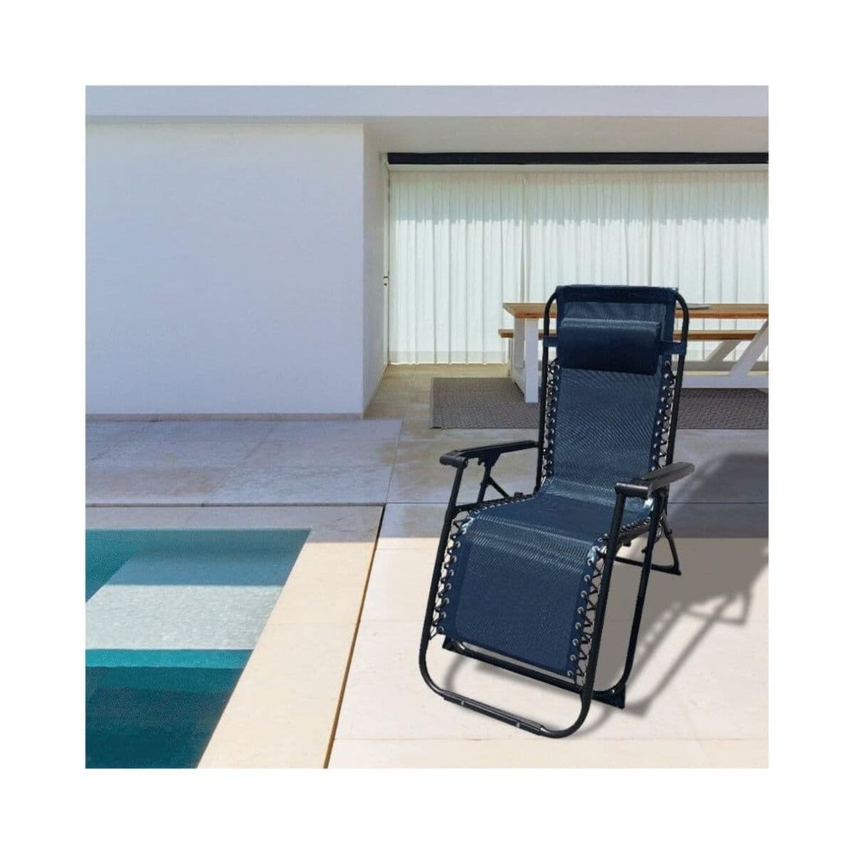 Sedia Pieghevole Marbueno 90 x 108 x 66 cm Azzurro