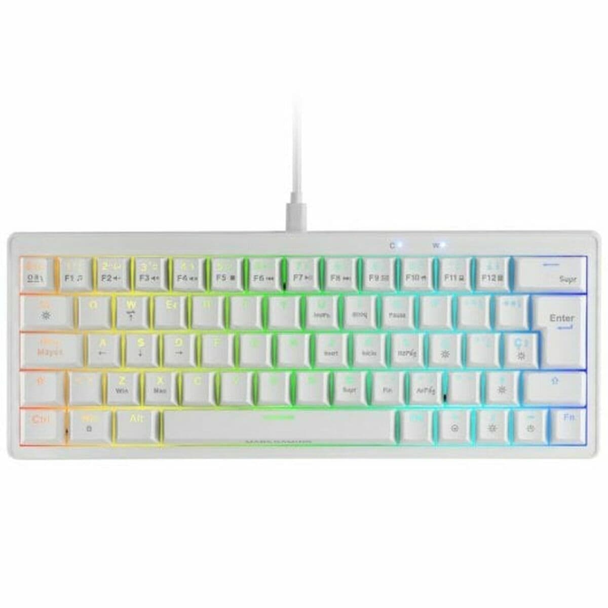 Tastiera per Giochi Mars Gaming MKMINIPROWYES Qwerty US Bianco