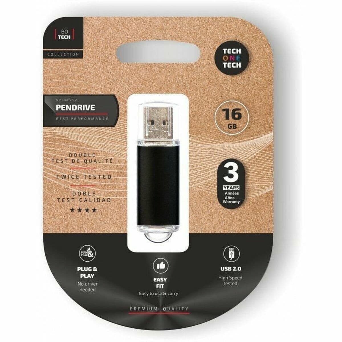 Memoria USB Tech One Tech TEC3006-16 Nero 16 GB
