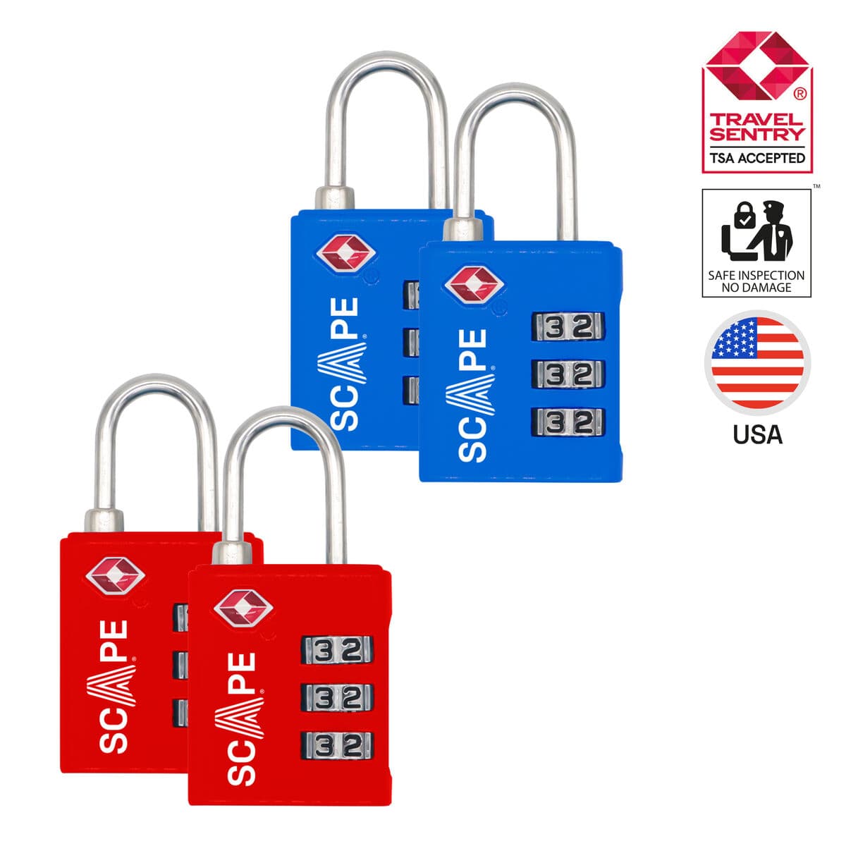 Lucchetto a combinazione Scape Travel TSA-001 2 Pezzi