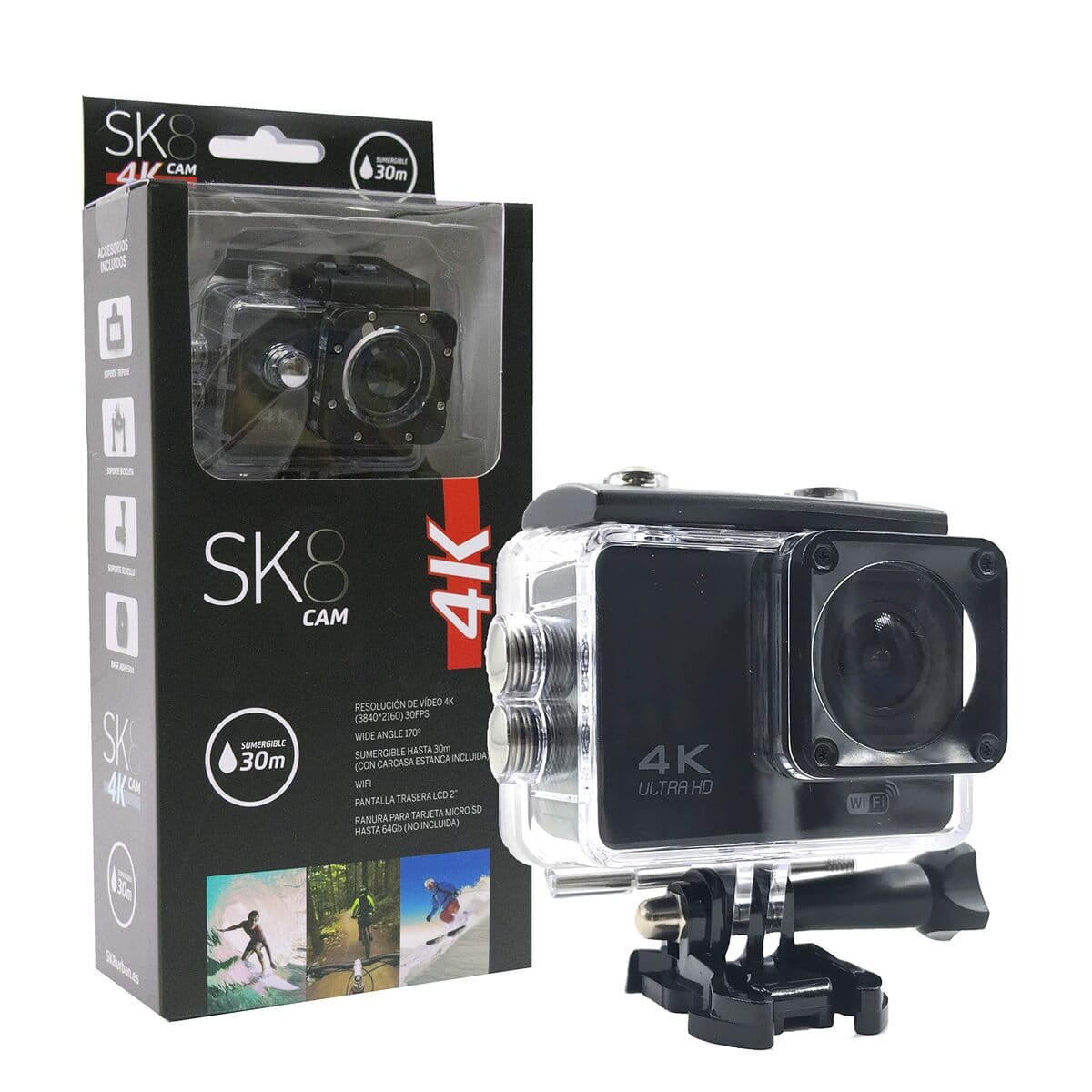 Fotocamera Sportiva SK8 CAMAV002 Nero