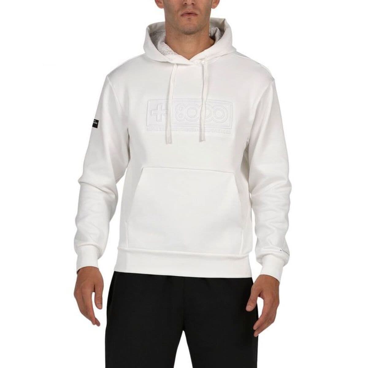 Felpa con Cappuccio Uomo +8000 Esnou Bianco