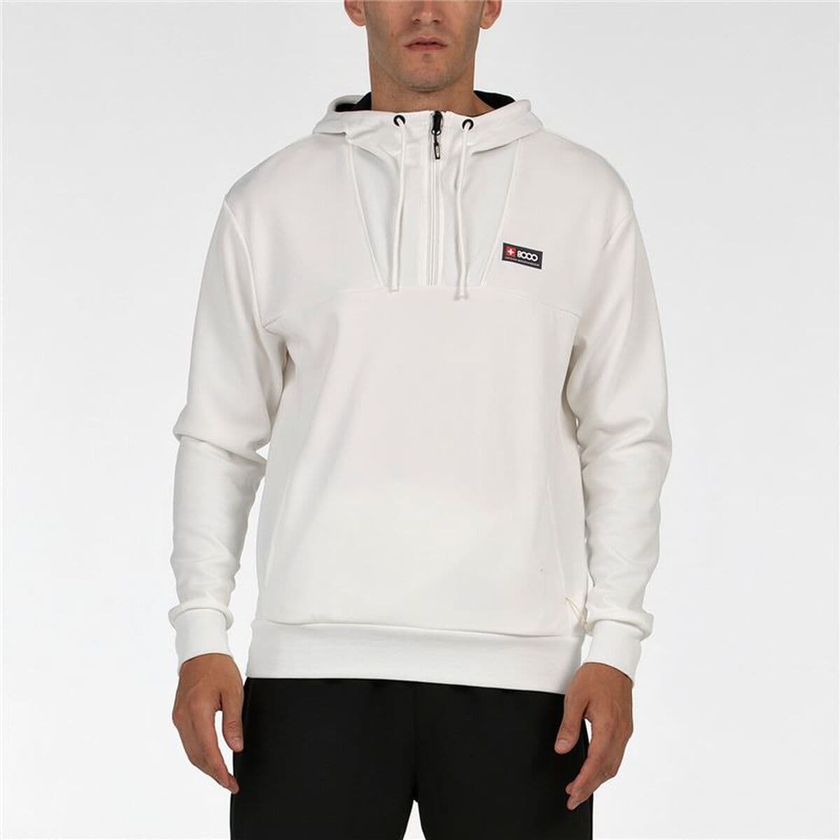 Felpa con Cappuccio Uomo +8000 Esvein Bianco