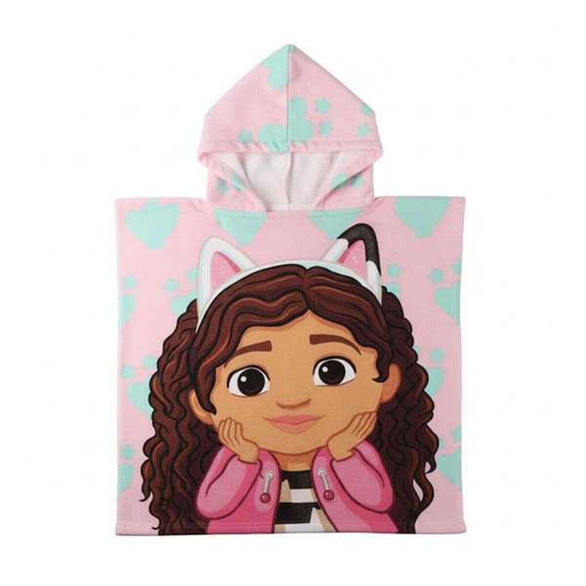 Poncho-Asciugamano con Cappuccio Gabby's Dollhouse Rosa chiaro 55 x 77 cm