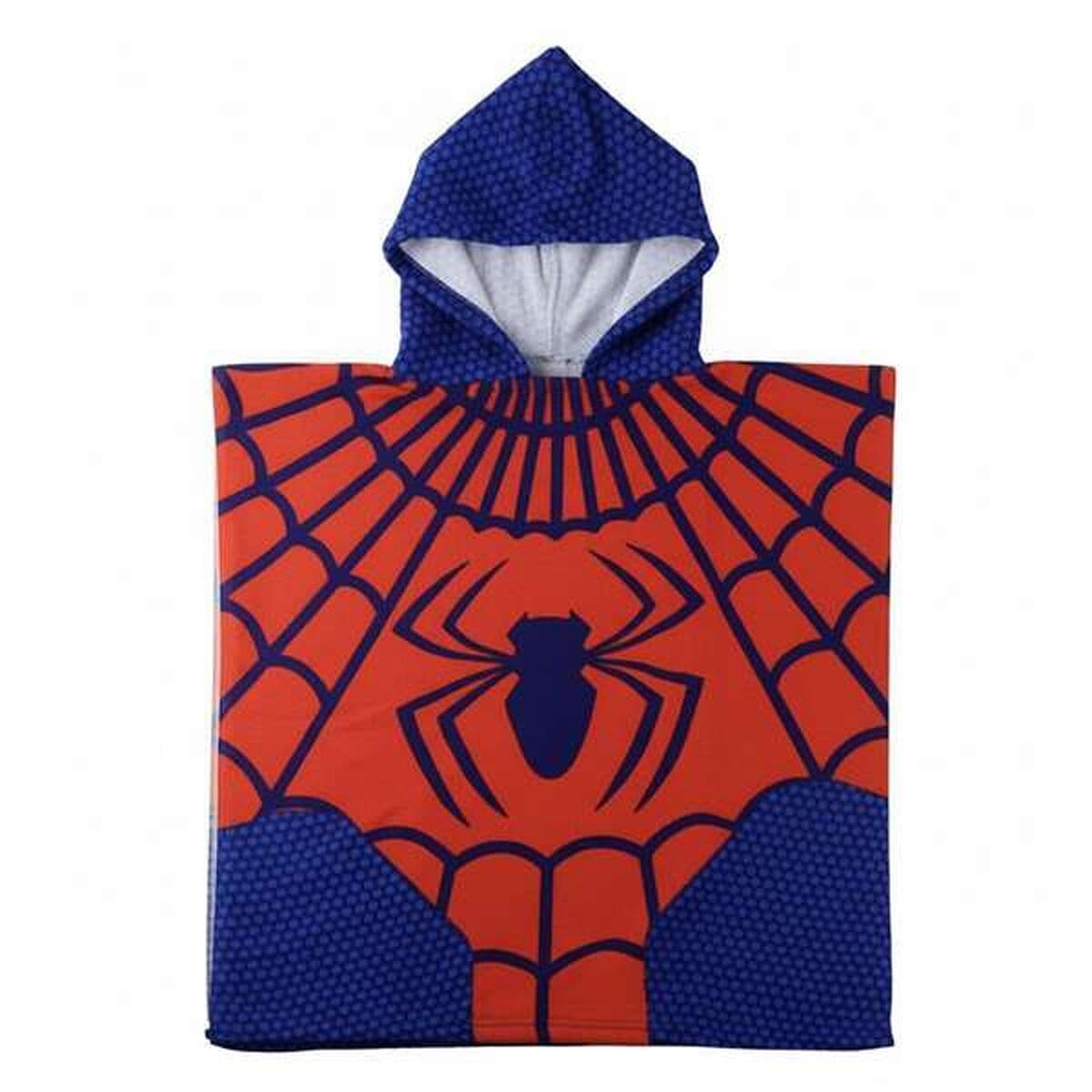 Poncho-Asciugamano con Cappuccio Spider-Man Rosso 55 x 77 cm