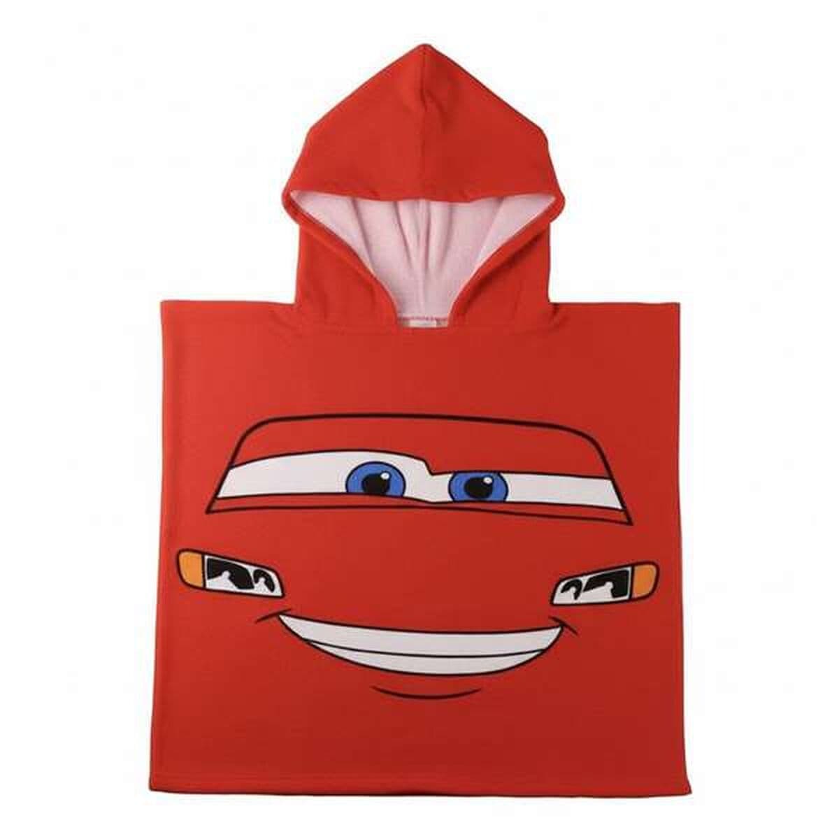 Poncho-Asciugamano con Cappuccio Cars Rosso 55 x 77 cm