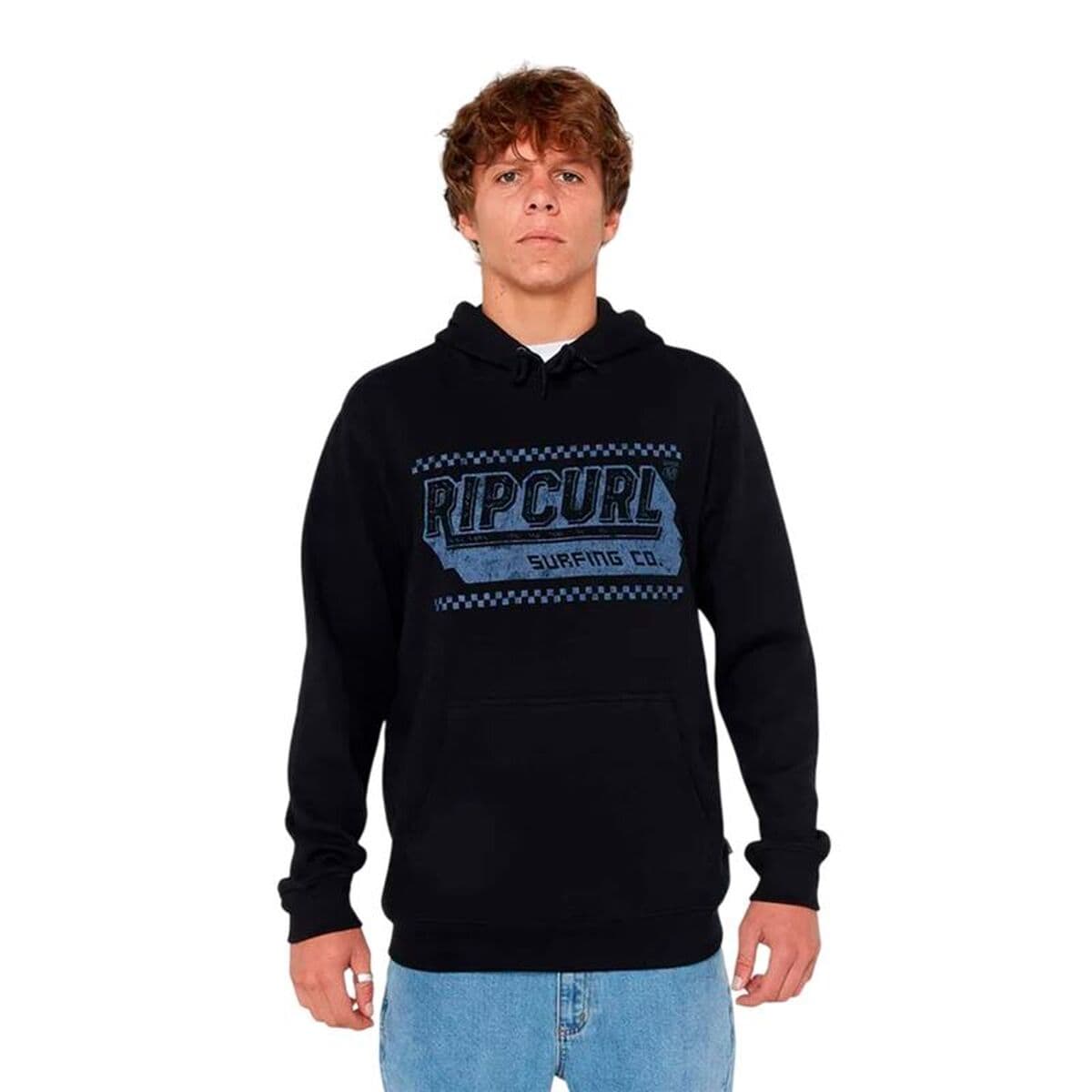 Felpa con Cappuccio Uomo Rip Curl Down The Line Hood Nero