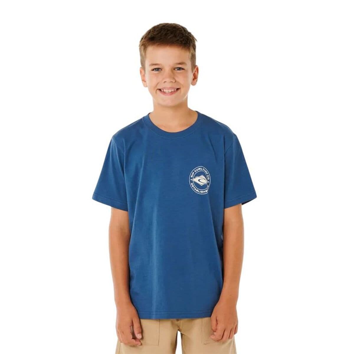Maglia a Maniche Corte per Bambini Rip Curl Stapler Azzurro Blu Marino