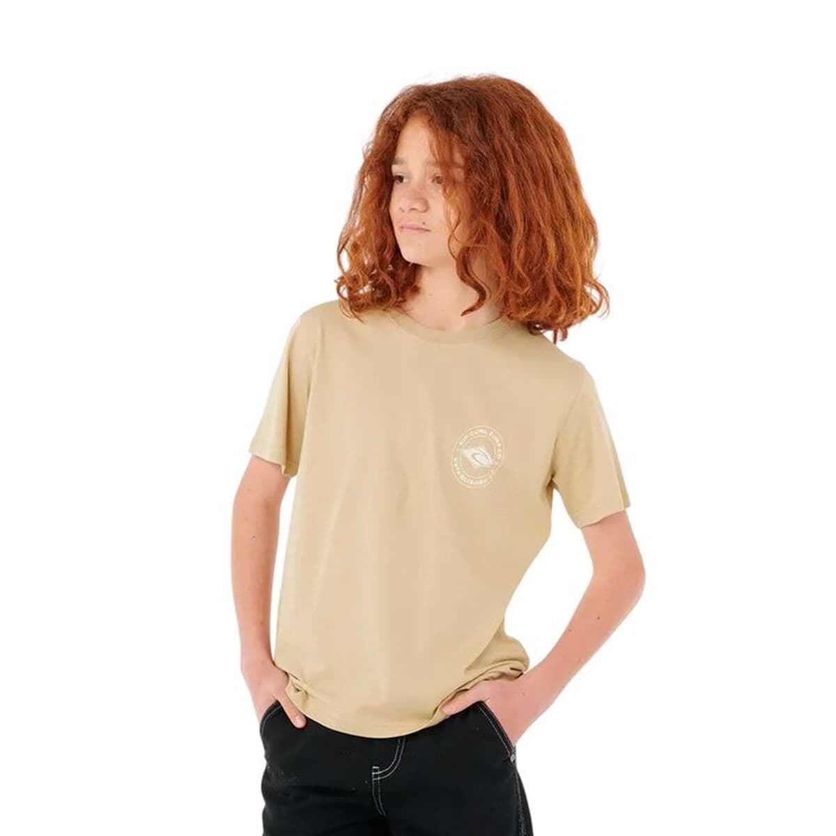 Maglia a Maniche Corte per Bambini Rip Curl Stapler Tee Beige