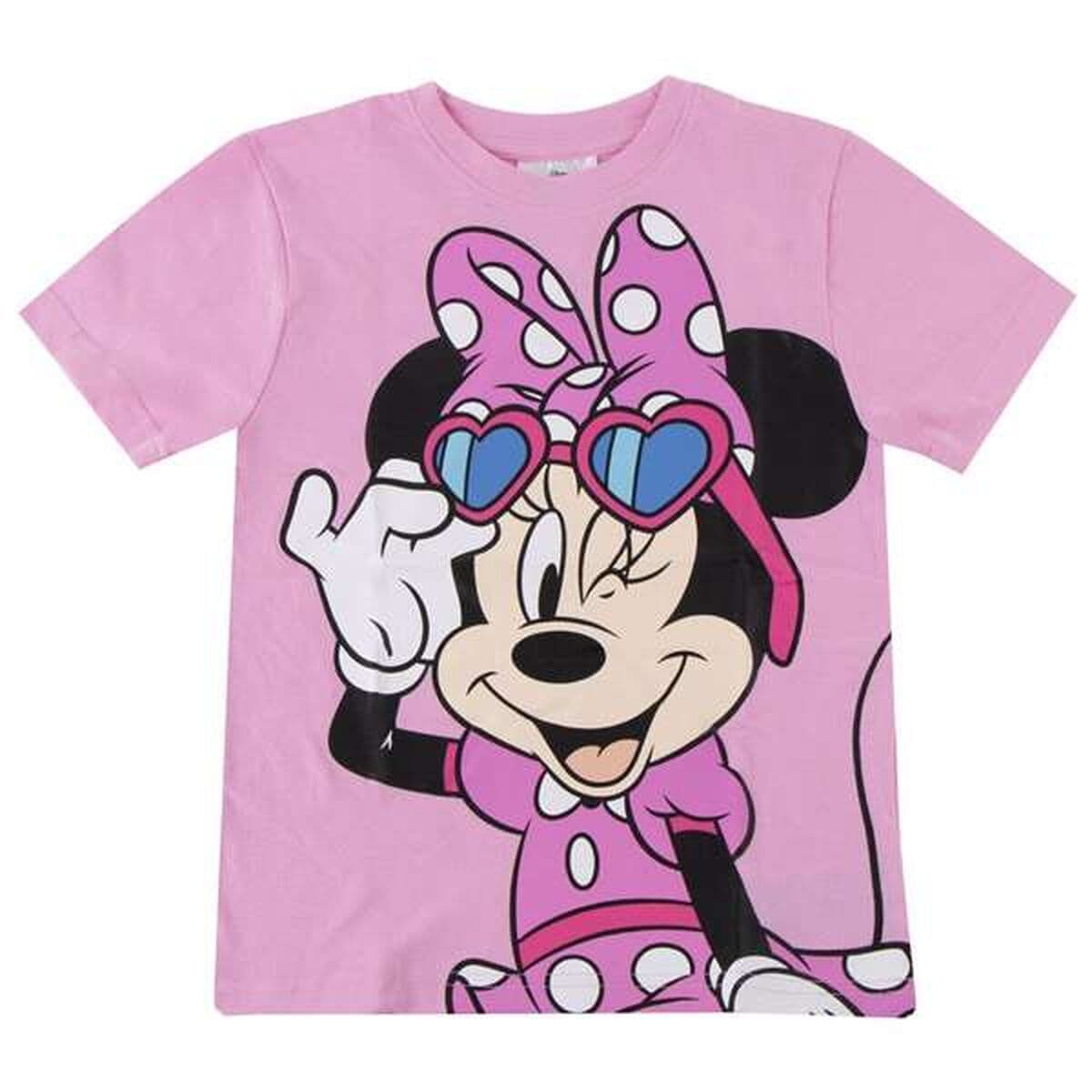 Maglia a Maniche Corte per Bambini Minnie Mouse Rosa