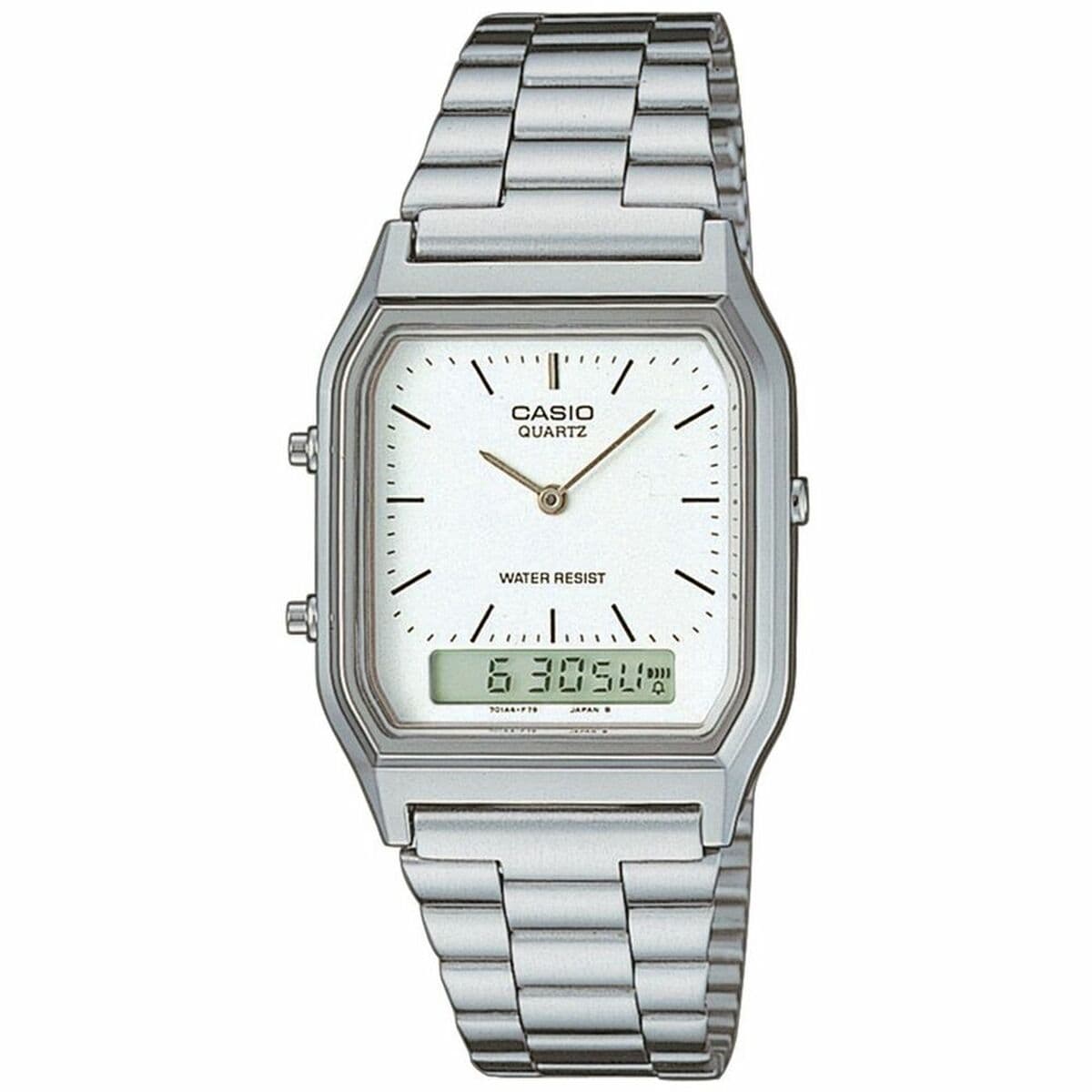 Unisex Watch Casio AQ-230A-7DMQYES White Silver (Ø 38,5 mm) (Ø 29 mm)