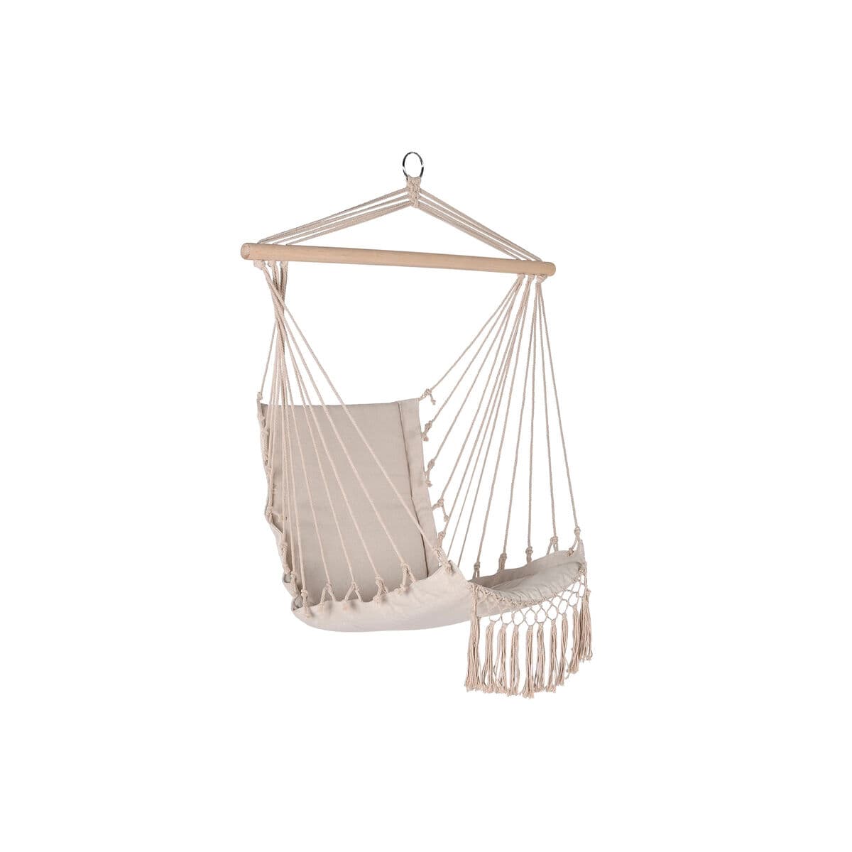 Garden chair Home ESPRIT White Natural Cotton Wood 90 x 50 x