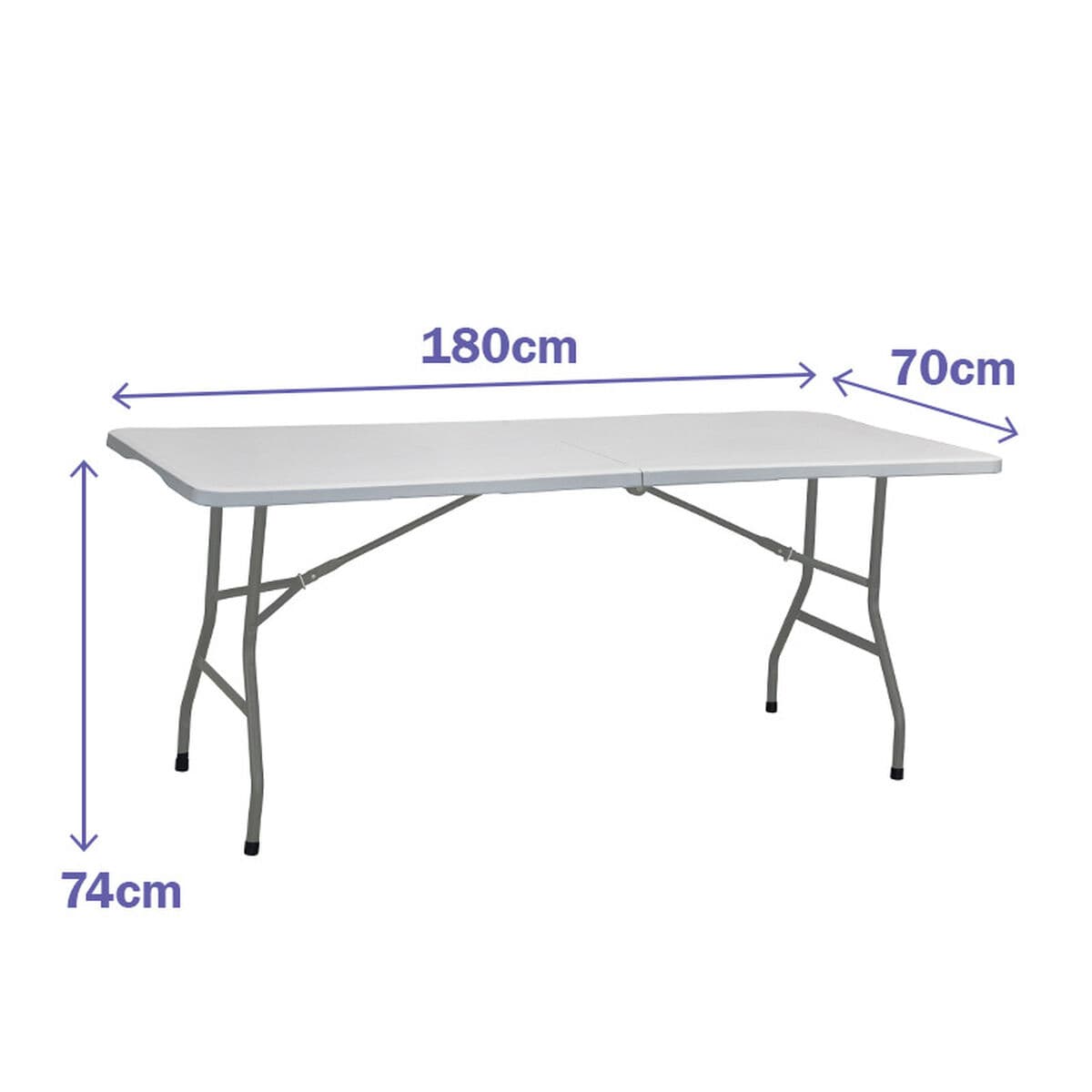 Folding Table Marbueno grau 70 x 74 x 180 cm