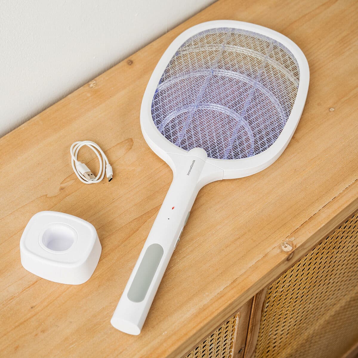 Racchetta Uccidi Insetti Ricaricabile con Luce UV 2 in 1 Ele