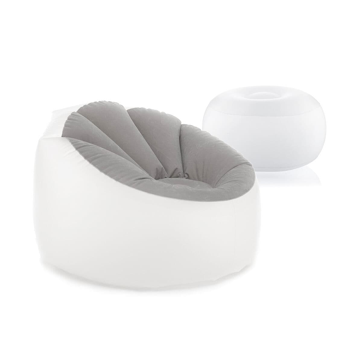Pack Poltrona Gonfiabile con LED Multicolor e Pouf Gonfiabil