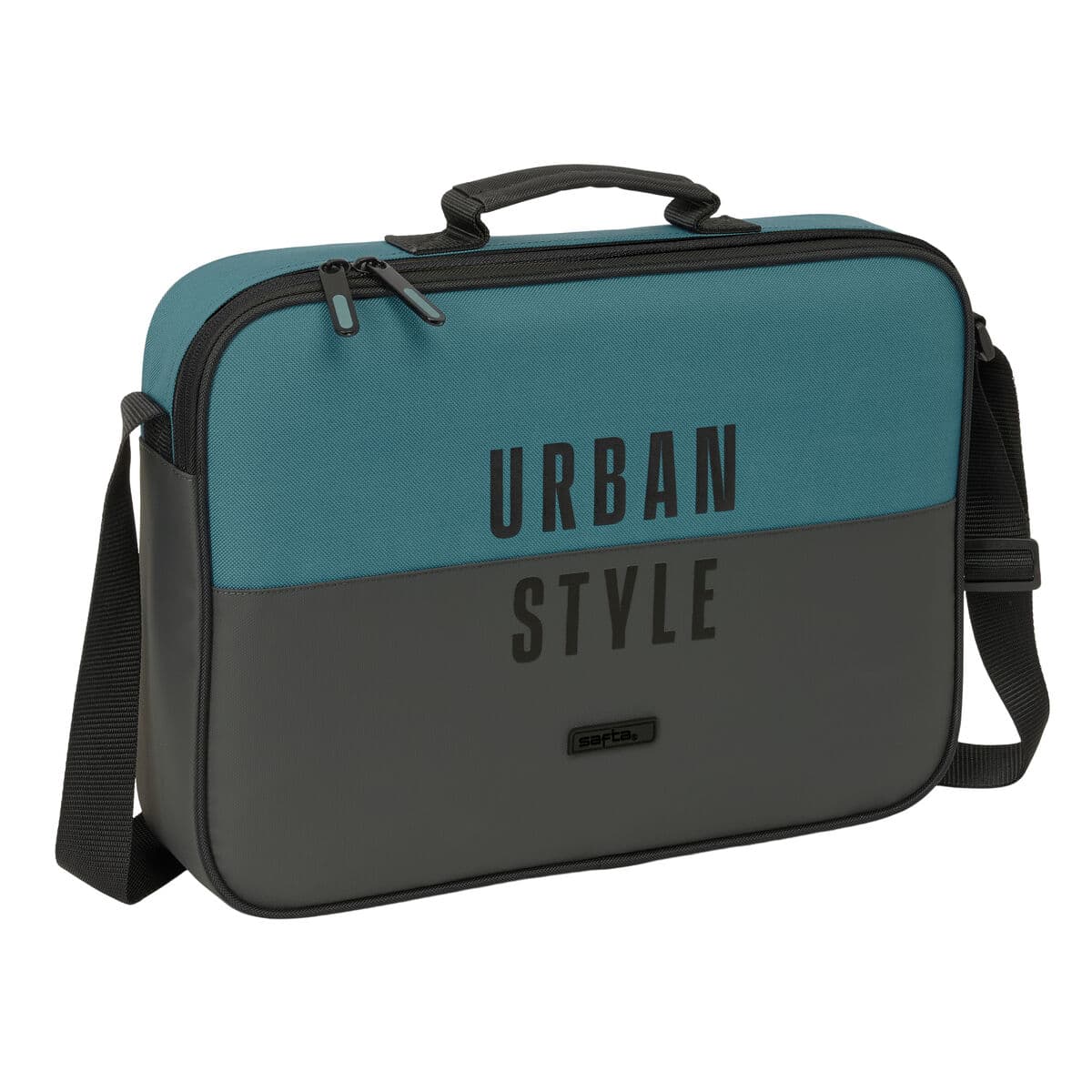 School Satchel Safta Urban style Blue Grey 38 x 28 x 6 cm