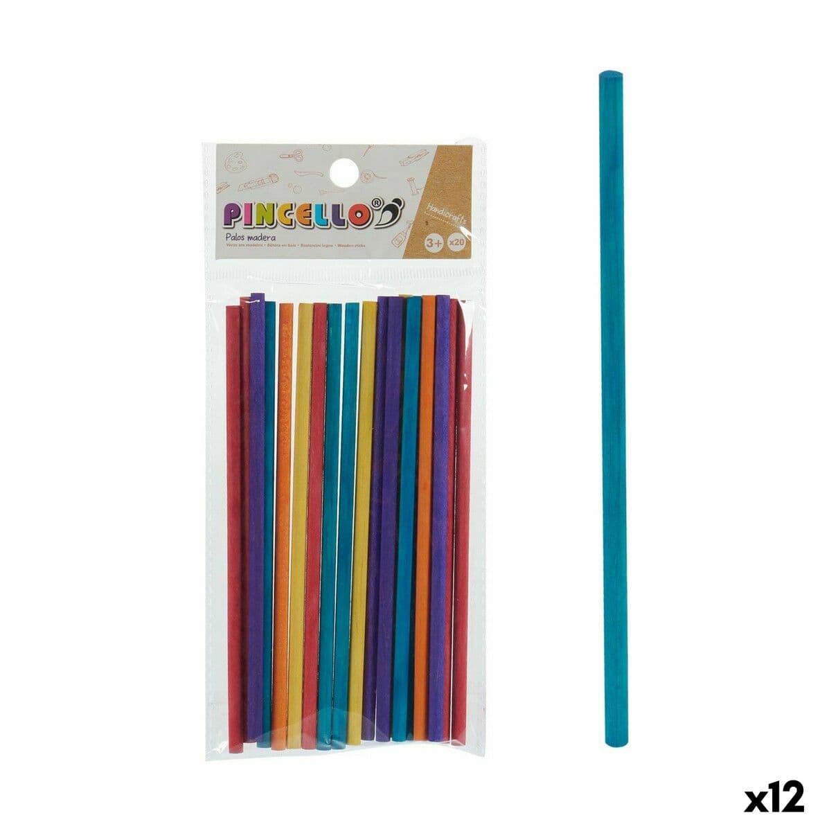 Sticks Pincello Multicolour Wood Handicrafts (12 Units)