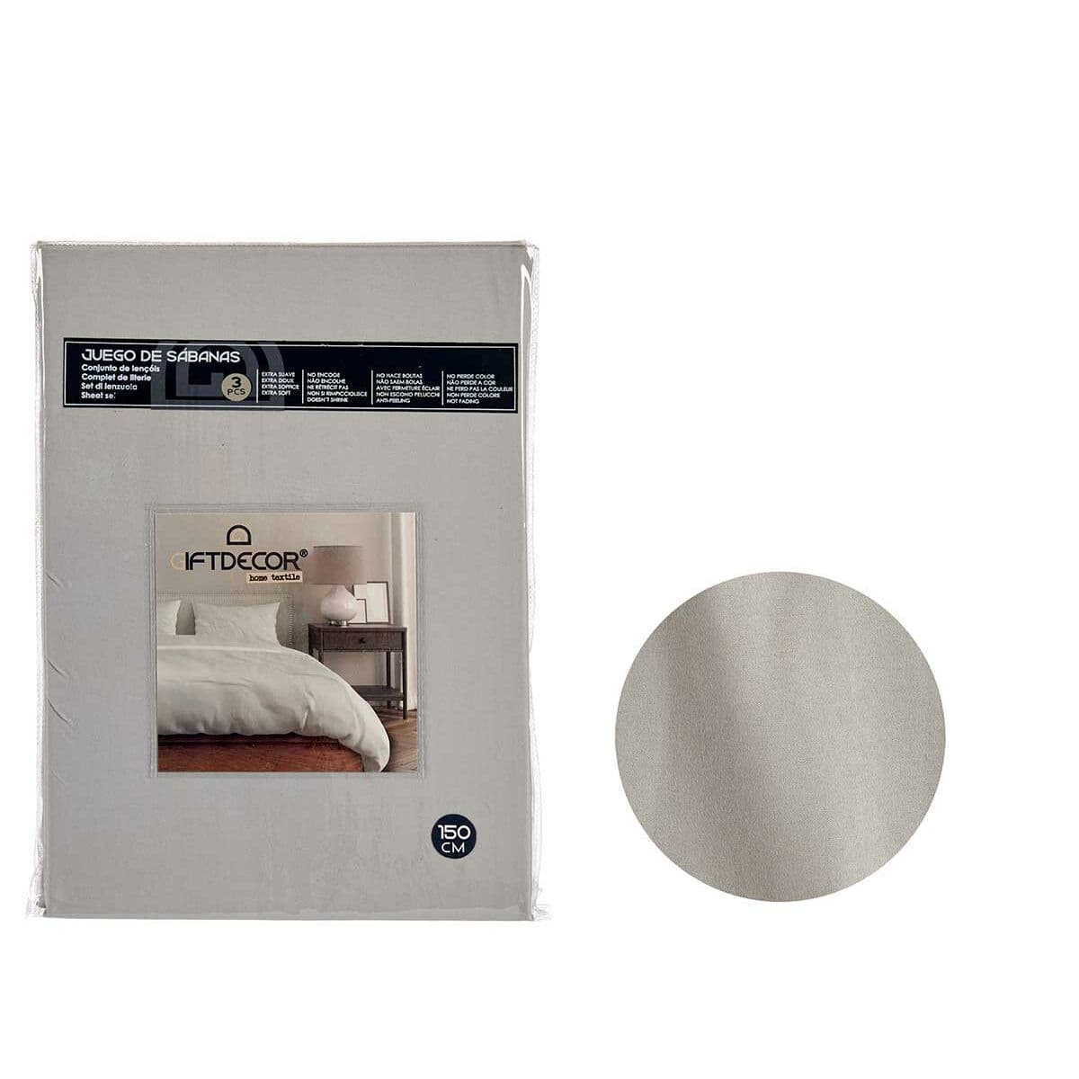 Set biancheria letto Gift Decor Grigio — 3 pezzi, King size