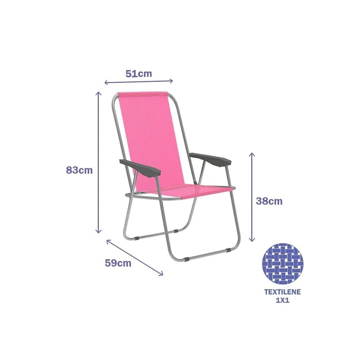Klappstuhl Marbueno 59 x 83 x 51 cm rosa