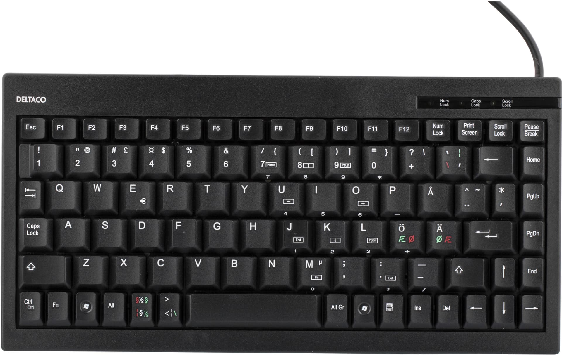 Deltaco TB-5V Tastiera Universale USB Nordic