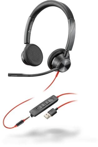POLY 3325 Auricolare Cablato A Padiglione Musica e Chiamate USB tipo A Nero (Plantronics Blackwire 3325 - eadset, Head-band, Calls & - Music, Black, Binaural, PTT, Play/Pause, Track <lt/>, Track <gt/>, Volume +, - Warranty: 12M)