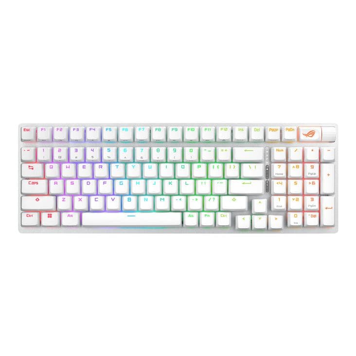ASUS ROG Strix Scope II 96 Wireless tastiera Gaming USB + RF Wireless + Bluetooth Bianco (ASUS ROG Strix Scope II 96 Wireless Keyboard Wht - NX Snow) - Versione UK