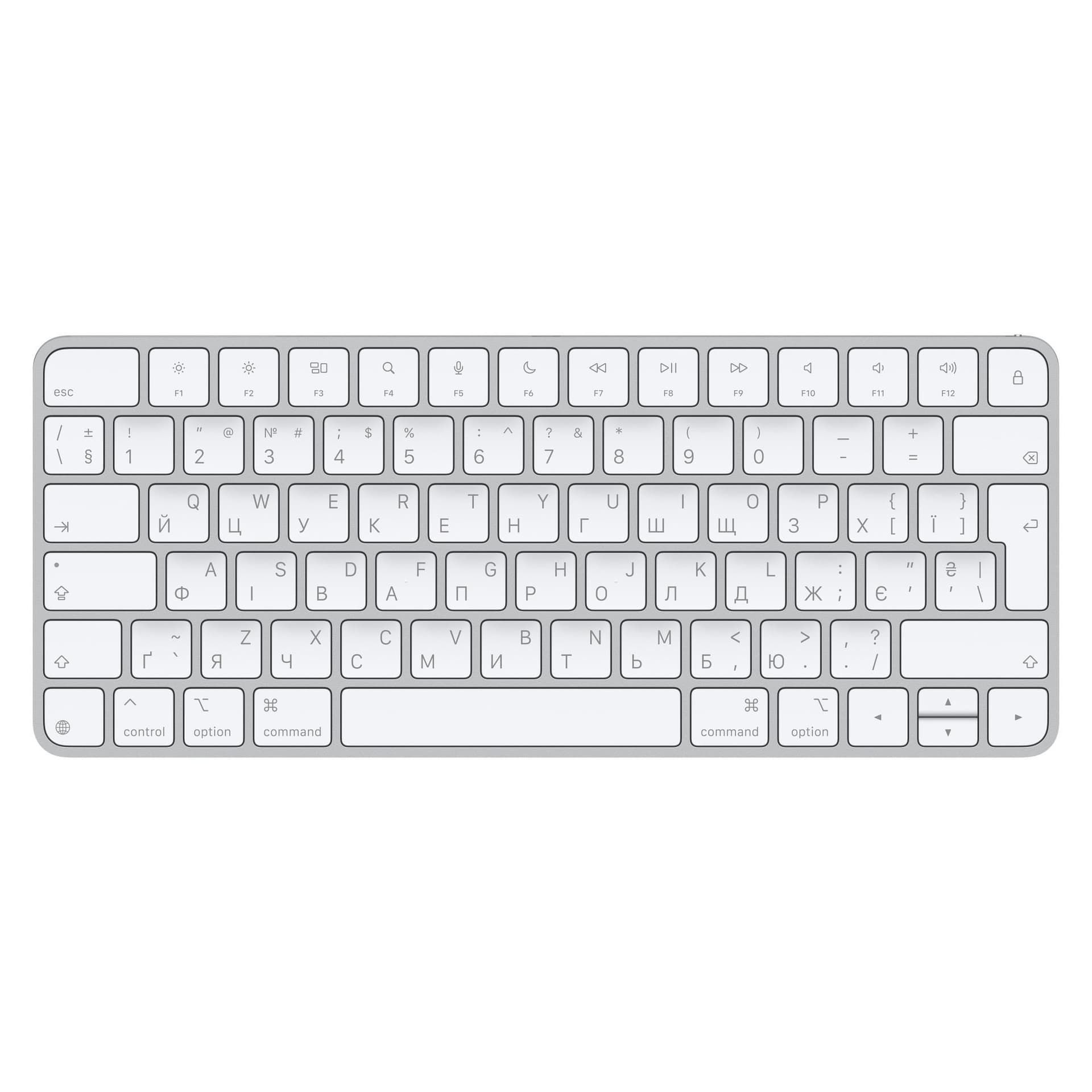 Apple Magic tastiera Universale USB + Bluetooth QWERTY Ucraino Bianco (Apple Magic Keyboard - Keyboard - USB-C - wireless - Bluetooth - QWERTY - Ukrainian) - Versione UK