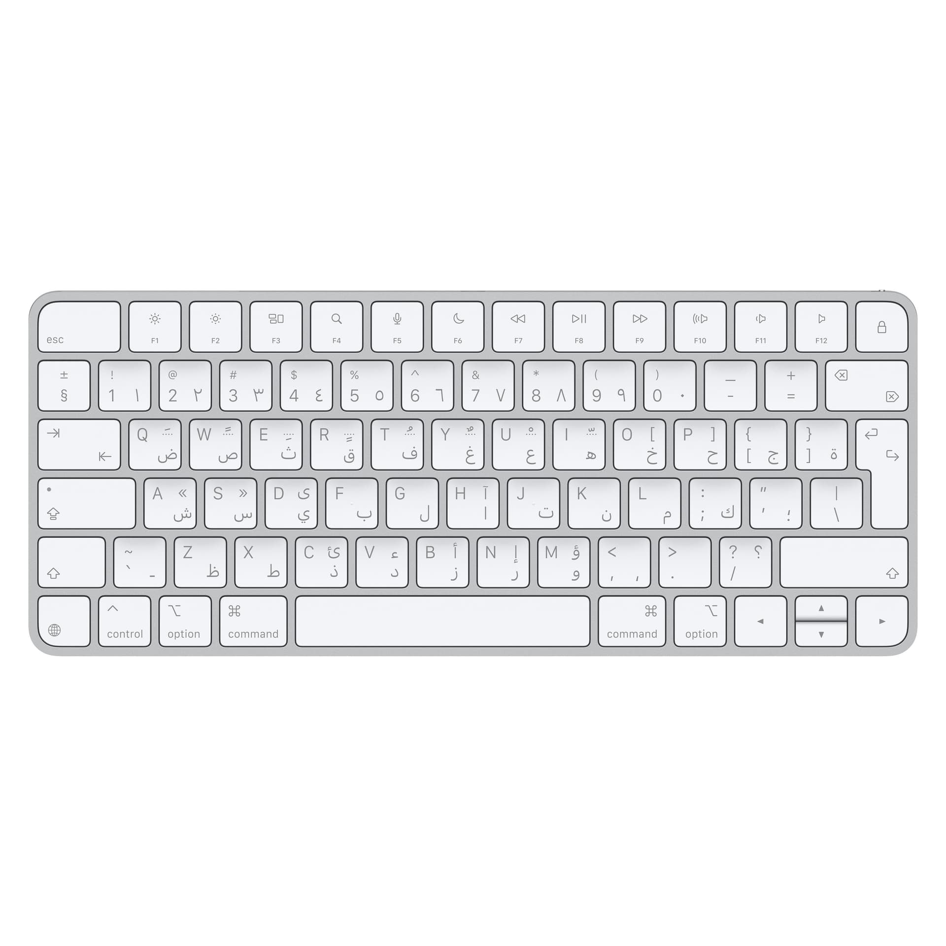 Apple Magic tastiera Universale USB + Bluetooth QWERTY Arabico Bianco (Apple Magic Keyboard - Keyboard - USB-C - wireless - Bluetooth - QWERTY - Arabic/English) - Versione UK