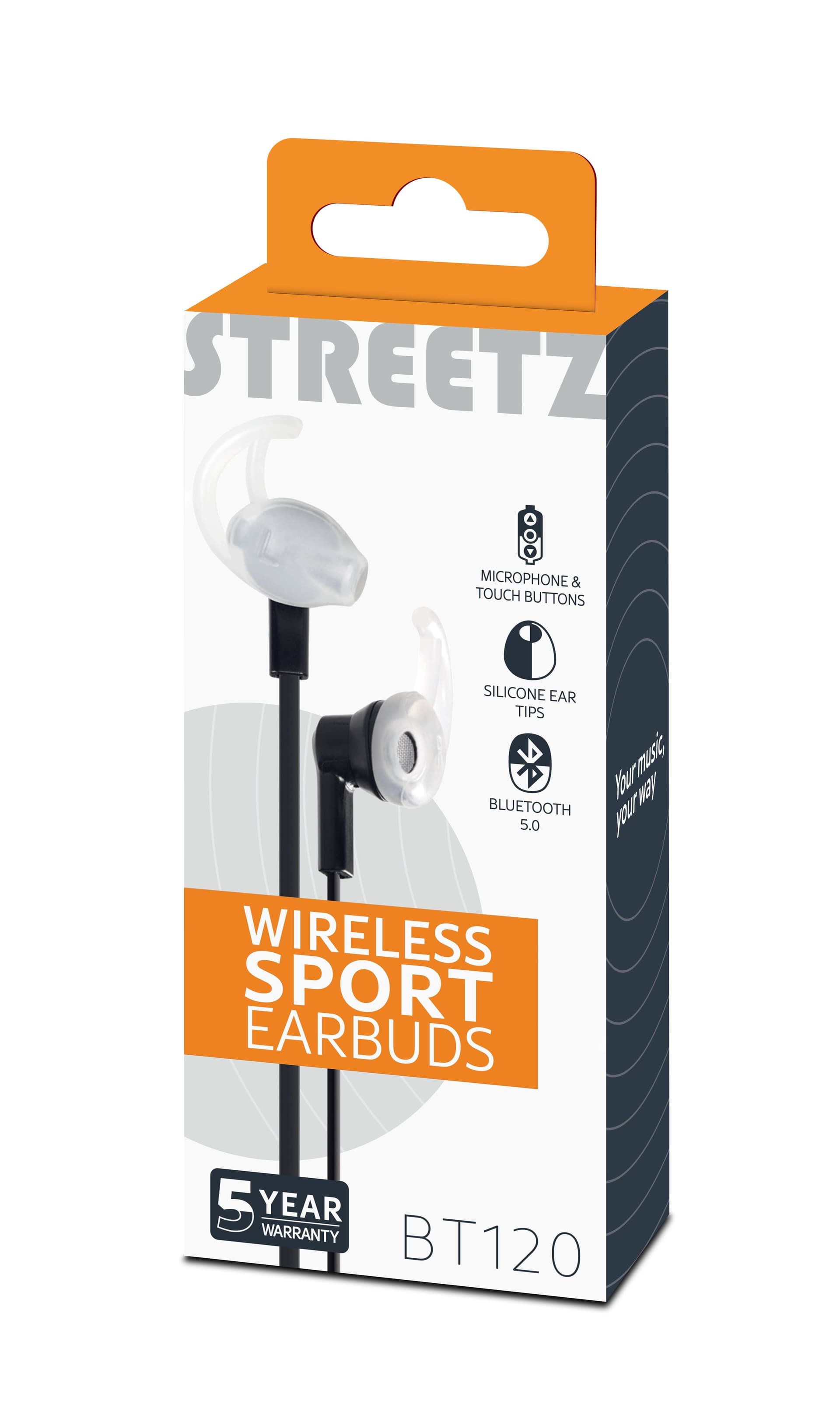 Streetz HL-BT303 cuffia e auricolare Wireless In-ear Chiamate/Musica/Sport/Tutti i giorni Bluetooth Nero (Streetz HL-BT303 - øreproptelefoner me)