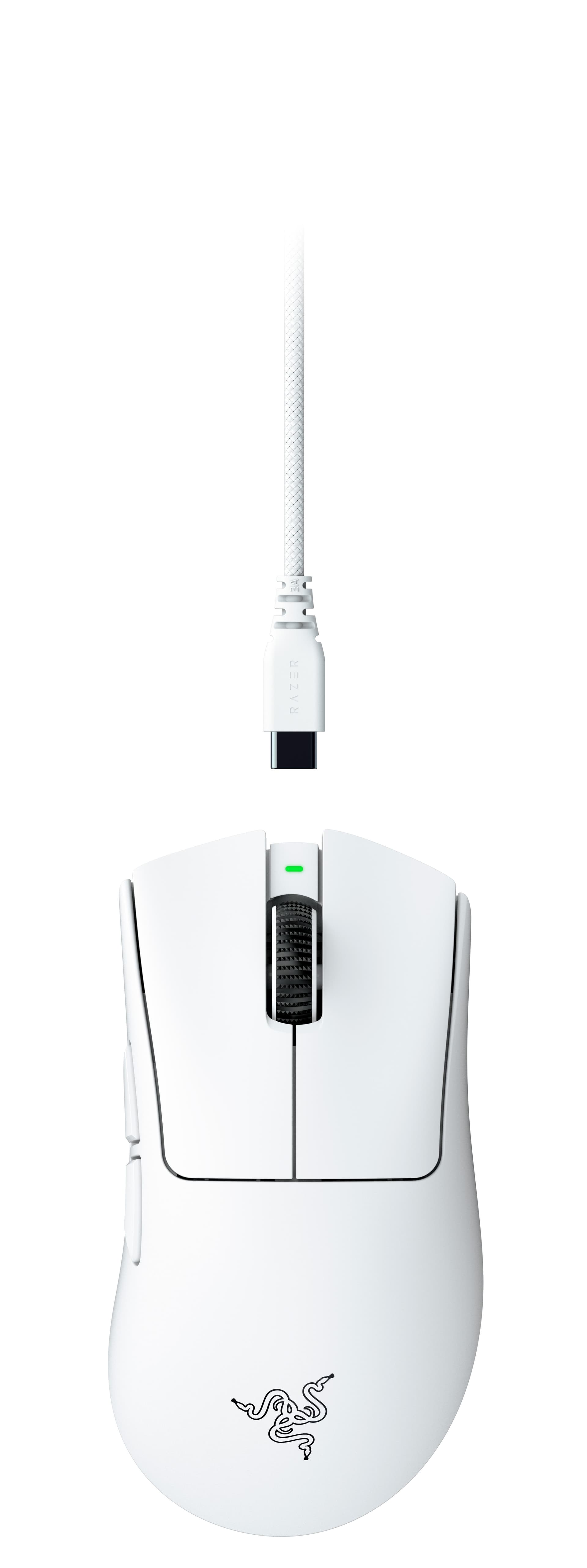 Razer DeathAdder V4 Pro mouse Gaming Mano destra RF Wireless + USB Type-A Ottico 45000 DPI (Razer DeathAdder V4 Pro - Mouse - ergonomic - right-handed - optical - 6 buttons - wireless, wired - USB - white)