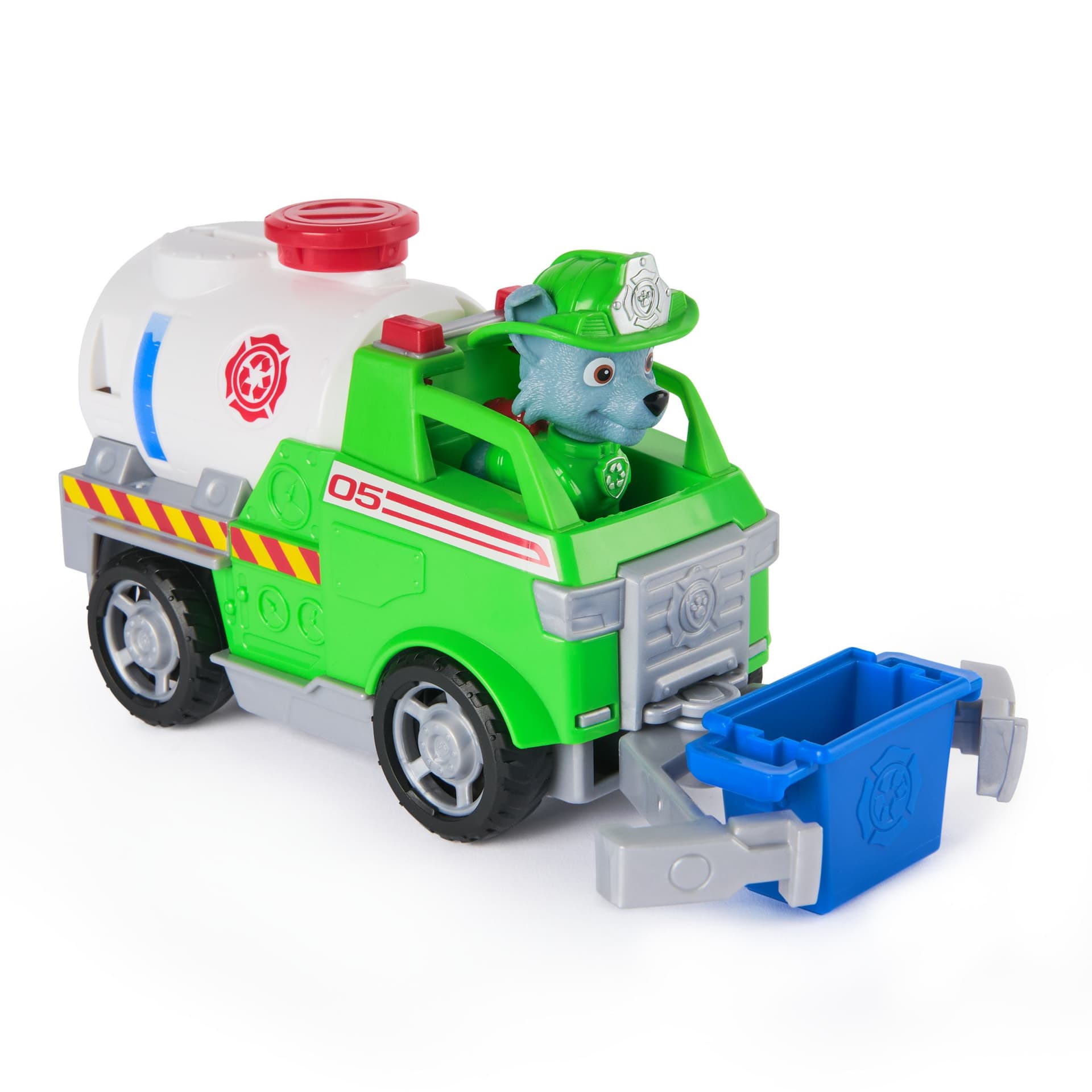 PAW Patrol Fire Rescue: Autocisterna Antincendio di Rocky con Personaggio, Tenaglia e Camion Giocattolo, Giocattoli per Bambini e Bambine, 3+ Anni (Paw Patrol Fire Rescue - Rockys Tankla)