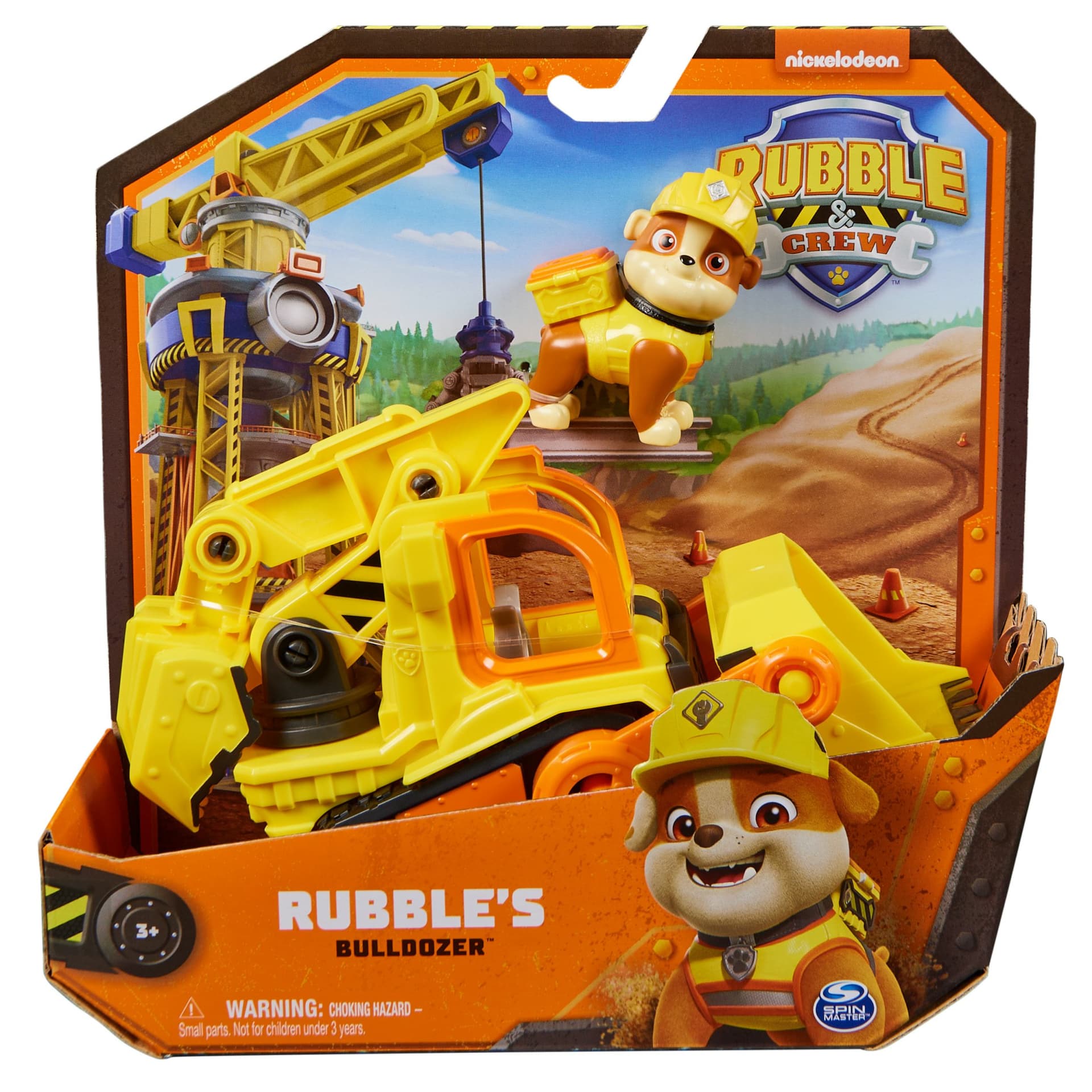 Rubble & Crew , Veicolo da lavoro di Rubble, Bulldozer giocattolo con parti mobili e personaggio da collezione, giocattoli per bambini dai 3 anni in su (Rubble & Crew Rubbleâs Bulldozer)