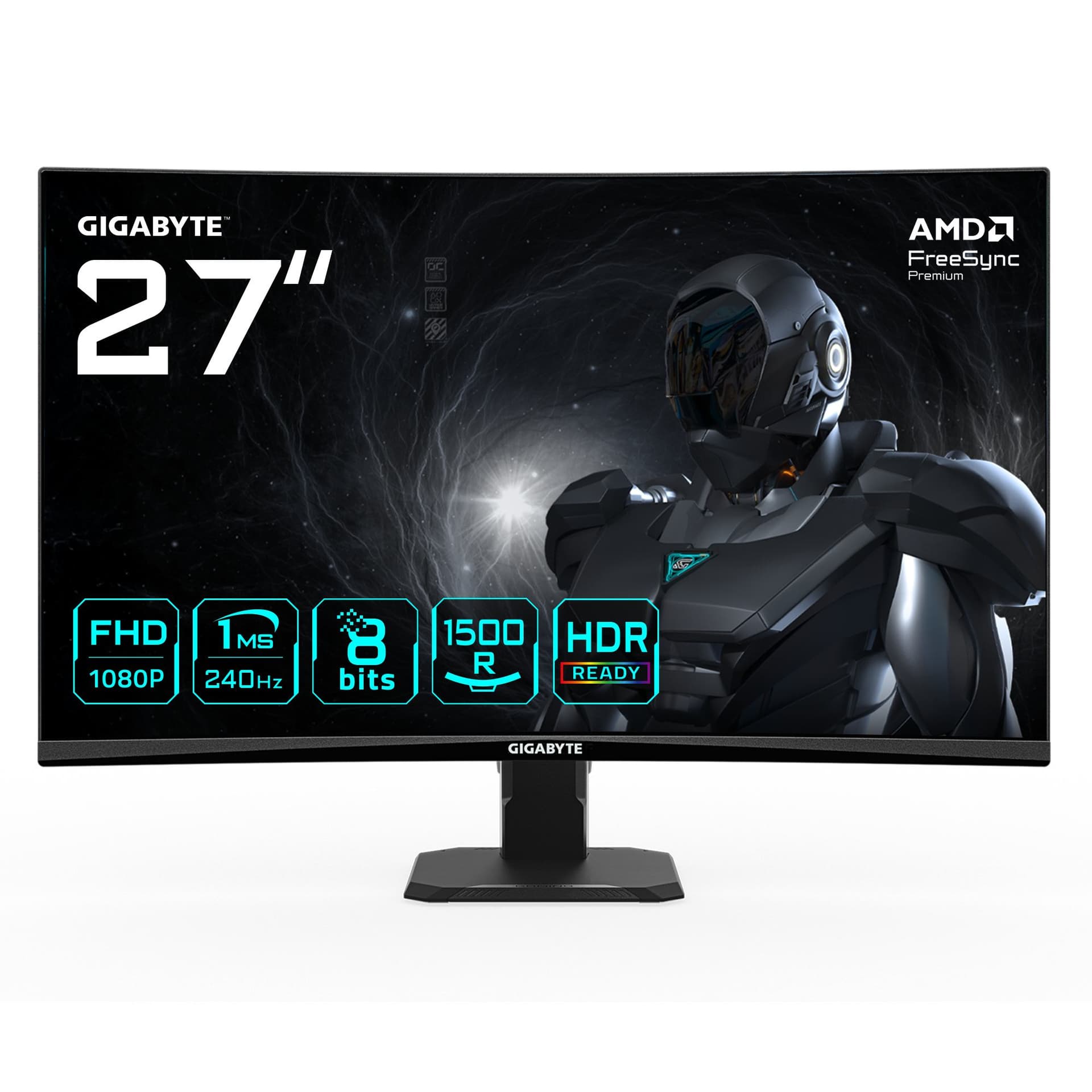 GIGABYTE GS27FC2 Monitor Gaming Curvo 27 FHD - 1920 x 1080, 240Hz, 1ms, 350 cd/m², HDR Ready, HDMI 2.0, Displayport 1.4 (GIGABYTE 27 VA MONITOR CURVED GS27FC2)