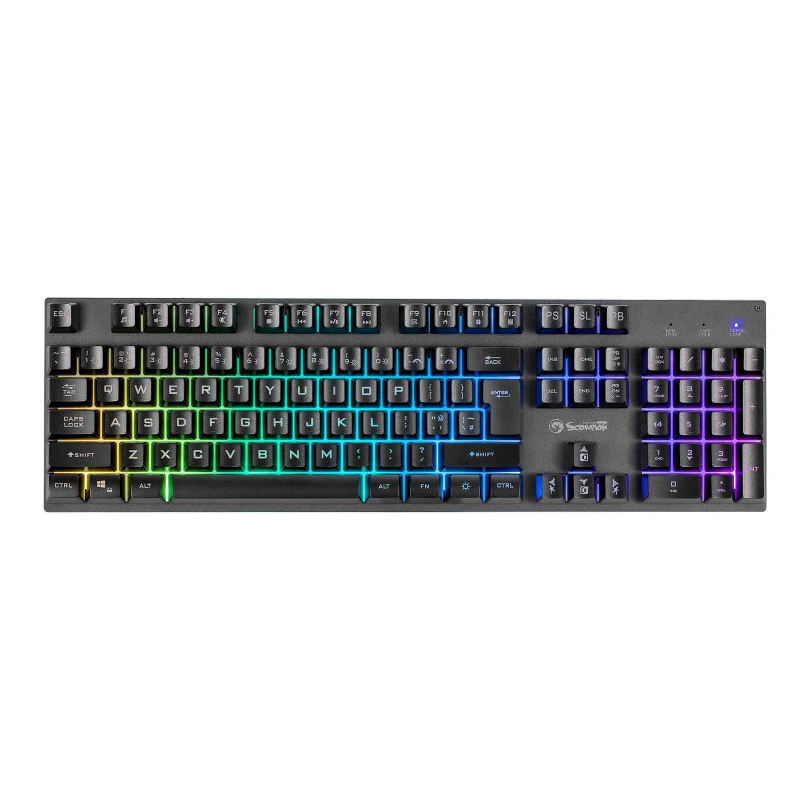 Marvo Scorpion K604 Soldat 20 Wired RGB Multimedia UK Layout Gaming Keyboard tastiera USB QWERTY Nero (Marvo Scorpion K604 Soldat 20 Wired RGB Multimedia UK Layout Gaming Keyboard) - Versione UK