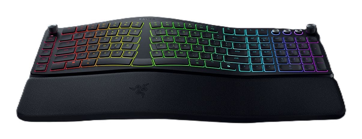Razer Pro Type Ergo tastiera Universale USB + RF Wireless + Bluetooth QWERTY Inglese US Nero (RAZER PRO TYPE ERGO W/L SPLIT US LAYOUT) - Versione UK